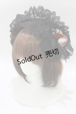 画像1: Anges et Demons / コサージュレースカチューシャ  ブラック H-26-01-28-075-GO-AC-KB-ZH