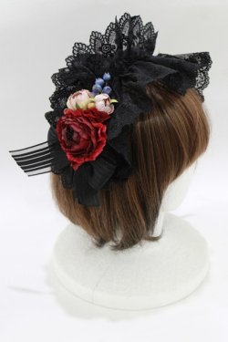 画像2: Anges et Demons / コサージュレースカチューシャ  ブラック H-26-01-28-075-GO-AC-KB-ZH