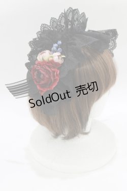 画像2: Anges et Demons / コサージュレースカチューシャ  ブラック H-26-01-28-075-GO-AC-KB-ZH