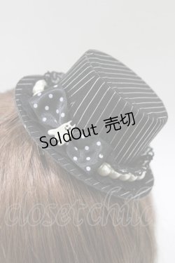 画像2: PEACE NOW / ストライプミニハット  ブラック H-26-01-28-077-PU-AC-KB-ZH