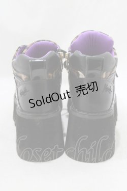 画像3: YOSUKE / 厚底レースアップブーツ 23cm レオパード H-26-01-28-080-PU-SH-KB-ZH