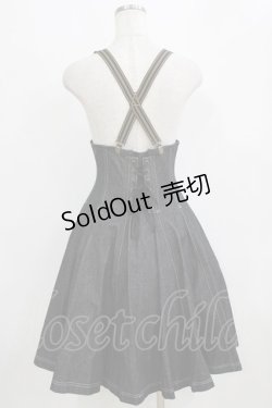 画像3: EXCENTRIQUE / サスペンダー付デニム・コルセットスカート M/L ブラック H-26-01-28-007-EL-SK-KB-ZH