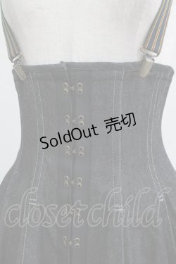 画像4: EXCENTRIQUE / サスペンダー付デニム・コルセットスカート M/L ブラック H-26-01-28-007-EL-SK-KB-ZH