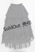 MARBLE / 【パニエ別タイプ】総フリルレースロングボリュームドレススカート  黒 H-26-01-28-008-GO-SK-AK-ZH