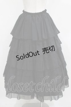 画像3: MARBLE / 【パニエ別タイプ】総フリルレースロングボリュームドレススカート  黒 H-26-01-28-008-GO-SK-AK-ZH