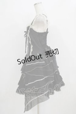 画像2: FRILL / サイドリボンジャンパースカート  ブラック H-26-01-28-009-HN-OP-KB-ZH