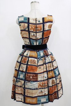 画像3: Jane Marple / ブリティッシュチョコレートバースクエアドレス M ネイビー H-26-01-28-014-JM-SK-AK-ZH