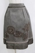 Jane Marple / ティーポットデコパージュミドルスカート  ブラウン H-26-01-28-017-JM-SK-KB-ZH
