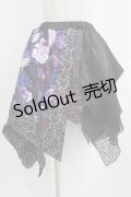 Qutie Frash / 和柄アシメスカート  黒×紫 H-26-01-28-020-QU-SK-KB-ZH