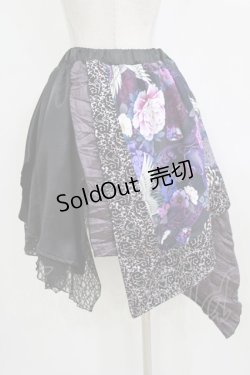 画像3: Qutie Frash / 和柄アシメスカート  黒×紫 H-26-01-28-020-QU-SK-KB-ZH