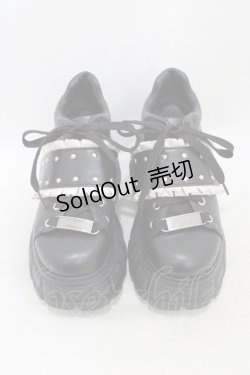 画像1: pium / フリルベルトボリュームスニーカー S/22cm?22.5cm ブラック H-26-01-29-003-0-SH-NS-ZH