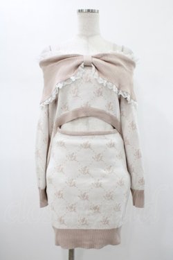 画像1: Ank Rouge / フロント開きモノグラムワンピース M ピンク H-26-01-29-033-CA-OP-NS-ZH