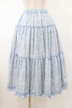 画像1: m petit by misako / NINA'S RVパニエスカート S サックス/アイボリー リバーシブル H-26-01-29-035-LO-SK-NS-ZH