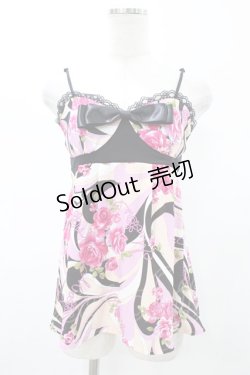 画像1: MA*RS / 幾何学バラ柄キャミソール Free ブラック H-26-01-29-039-EL-TO-NS-ZH