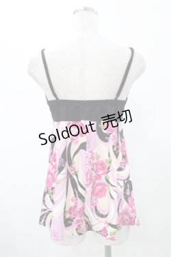 画像2: MA*RS / 幾何学バラ柄キャミソール Free ブラック H-26-01-29-039-EL-TO-NS-ZH