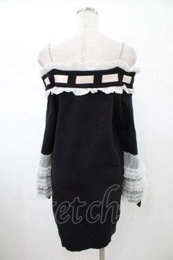 画像2: Ank Rouge / ネコちゃんオフショルプルオーバー M ブラック H-26-01-29-040-CA-TO-NS-ZH