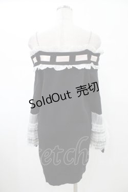 画像2: Ank Rouge / ネコちゃんオフショルプルオーバー M ブラック H-26-01-29-040-CA-TO-NS-ZH