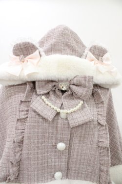 画像3: Ank Rouge / くまちゃんキラキラツイードポンチョ M ピンク H-26-01-29-041-CA-JA-NS-ZH
