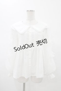 画像1: mellfy memory / Love ribbon collar ブラウス M オフ H-26-01-29-045-0-BL-NS-ZH