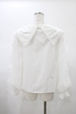 画像2: mellfy memory / Love ribbon collar ブラウス M オフ H-26-01-29-045-0-BL-NS-ZH