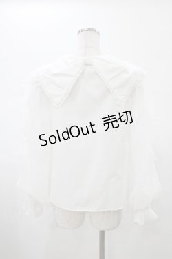 画像2: mellfy memory / Love ribbon collar ブラウス M オフ H-26-01-29-045-0-BL-NS-ZH