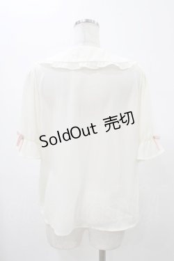 画像2: axes femme kawaii / クマパフェ刺繍ブラウス M オフ H-26-01-29-046-AX-BL-NS-ZH
