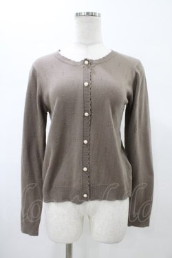 画像1: axes femme / 透かしカーディガン M ブラウン H-26-01-29-055-AX-TO-NS-ZH