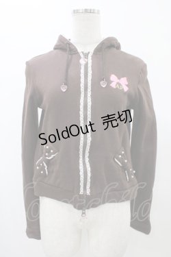 画像1: Angelic Pretty / ふんわりリボン刺繍パーカ Free ブラウン H-26-01-29-056-AP-TO-NS-ZH