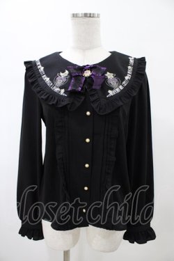 画像1: Amavel / Magical Cosmic Cosmeticフリルブラウス Free ブラック H-26-01-29-057-CA-BL-NS-ZH