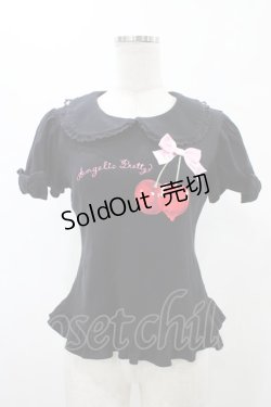 画像1: Angelic Pretty / ドレンチェリープリントカットソー Free ブラック H-26-01-29-059-AP-TO-NS-ZH