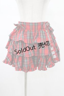 画像1: Jamie エーエヌケー / 特攻刺繍ティアードスカパン M レッド H-26-01-29-015-LO-SK-NS-ZH