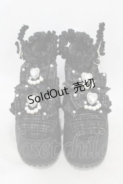 画像1: Ank Rouge / ツイード厚底シューズ S/22.0~22.5cm ブラック H-26-01-29-002-CA-SH-NS-ZH