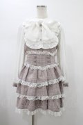Ank Rouge / リボンタイツイードティアードワンピース M ピンク H-26-01-29-022-CA-OP-NS-ZH