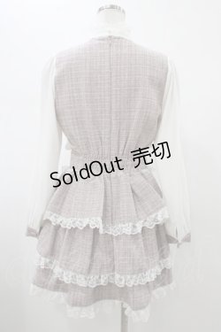 画像2: Ank Rouge / リボンタイツイードティアードワンピース M ピンク H-26-01-29-022-CA-OP-NS-ZH