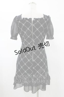 画像2: Ank Rouge / フリルモノグラムワンピース M ブラック H-26-01-29-023-CA-OP-NS-ZH