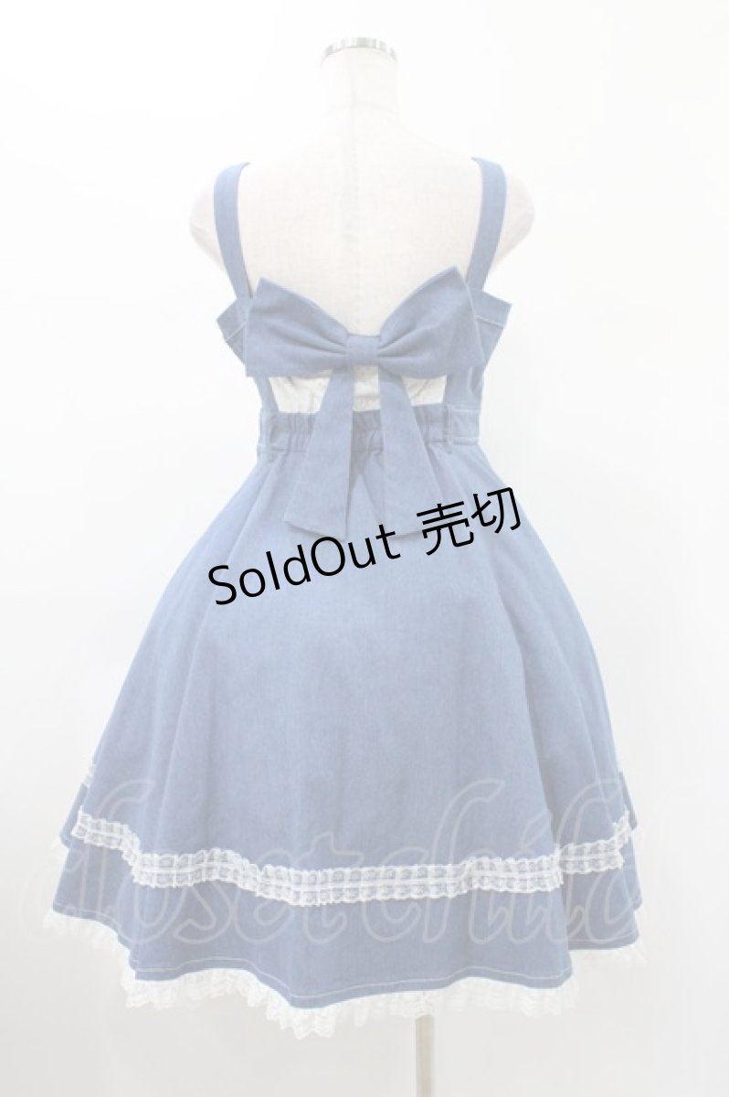 画像2: mellfy memory / Princess holiday denim ワンピース M BLUE H-26-01-29-029-0-OP-NS-ZH (2)