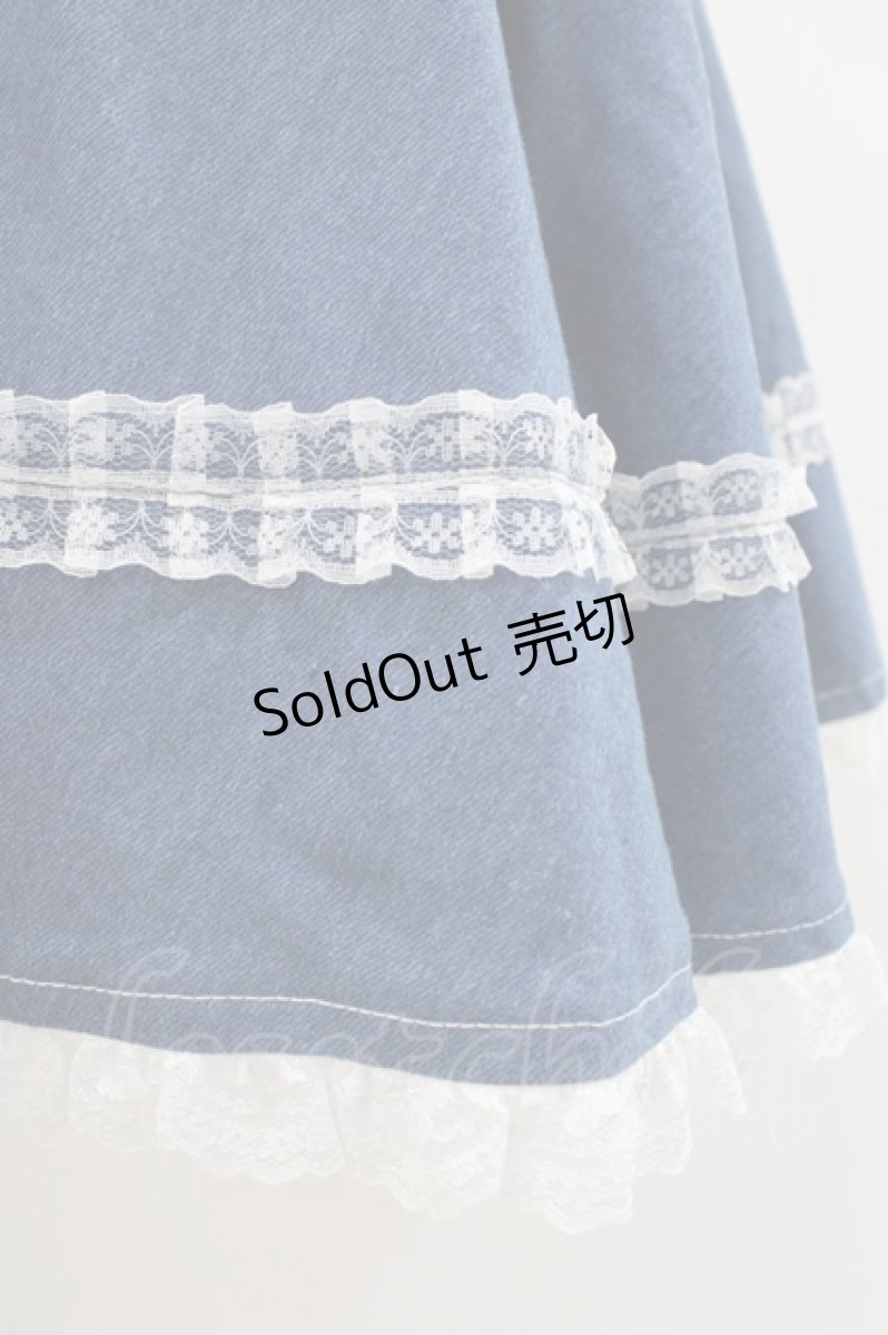 画像5: mellfy memory / Princess holiday denim ワンピース M BLUE H-26-01-29-029-0-OP-NS-ZH (5)