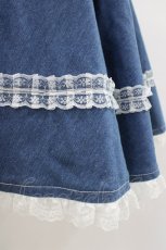 画像5: mellfy memory / Princess holiday denim ワンピース M BLUE H-26-01-29-029-0-OP-NS-ZH (5)