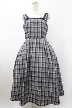 画像1: m petit by misako / AMCHKスクエアネックジャンパースカート L グレー H-26-01-29-030-LO-OP-NS-ZH