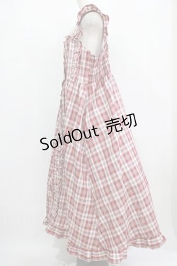 画像2: FLC / 皆方由衣コラボ/チェックフリルジャンパースカート 4L レッド H-26-01-30-003-LO-OP-NS-ZH