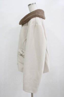 画像2: m petit by misako / AM*ファーエリショートJK 4L アイボリ‐ H-26-01-30-029-LO-CO-NS-ZH