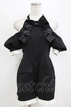 画像1: Me roir / リボンモチーフコンビネゾン M ブラック H-26-01-30-032-GO-OP-NS-ZH