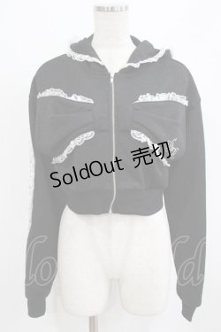 画像1: Ank Rouge / キラキララメパーカー M ブラック H-26-01-30-040-CA-TO-NS-ZH