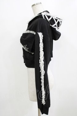 画像2: Ank Rouge / キラキララメパーカー M ブラック H-26-01-30-040-CA-TO-NS-ZH