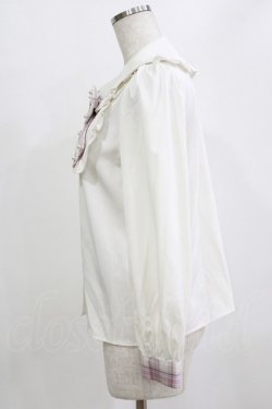 画像2: Ank Rouge / パールリボンブラウス M オフ/ピンク H-26-01-30-047-CA-BL-NS-ZH