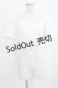 Me roir / ぐるぐるリボンオフショルブラウス M ホワイト H-26-01-30-049-GO-BL-NS-ZH