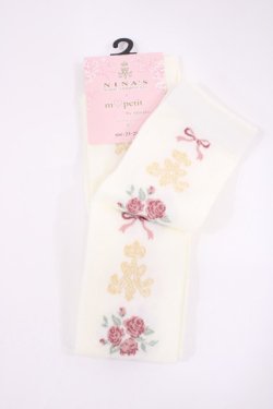 画像1: m petit by misako / ECAMOVKNIロゴライン  アイボリー H-26-01-30-1001-LO-ZA-NS-ZH