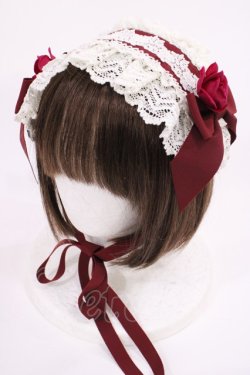 画像1: BABY,THE STARS SHINE BRIGHT / 薔薇の乙女ヘッドドレス  エンジ H-26-01-30-1013-BA-AC-NS-ZH