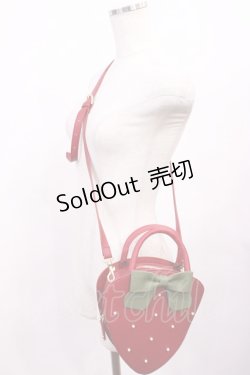 画像1: Maison de FLEUR / イチゴショルダーバッグ  レッド H-26-01-30-1020-LO-BG-NS-ZH