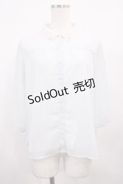 画像1: LODISPOTTO / ストライプシフォンブラウス M サックス H-26-01-30-1025-LO-BL-NS-ZH